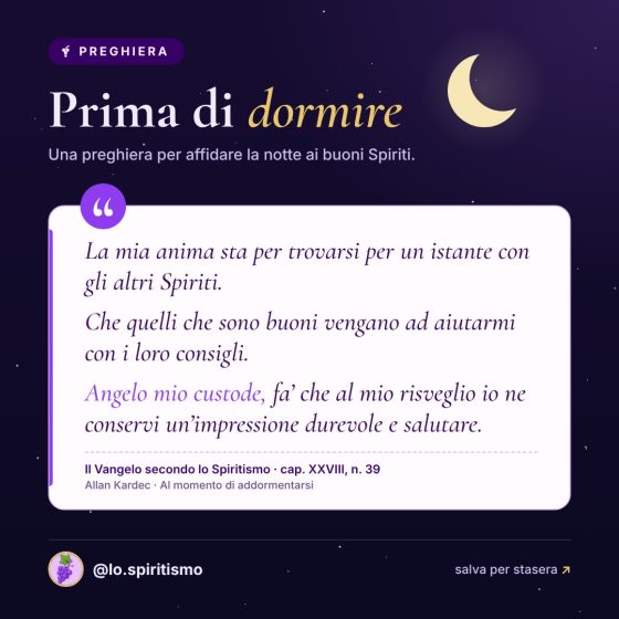 Prima di dormire, affida la notte ai buoni Spiriti